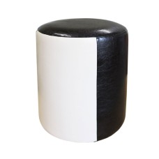 Taburet Tub Piele Bej-Wenge, 33 x 41 cm